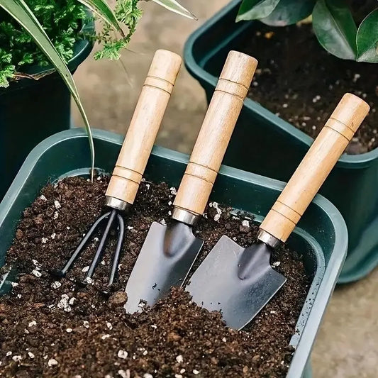 3-Piece Iron Garden Tool Set for Home Gardening